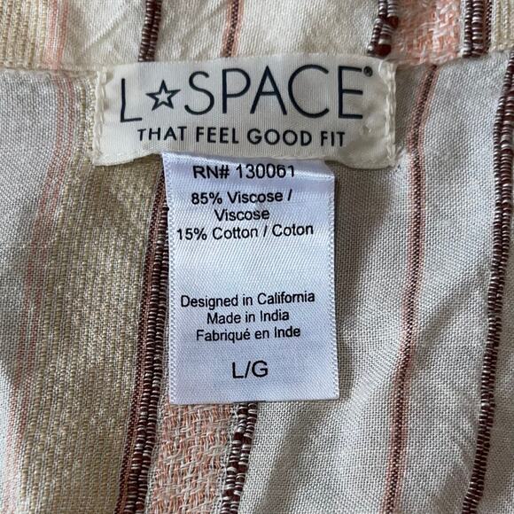 L Space Cropped Button Up Top Wrap Blouse Balloon Sleeve - Picture 8 of 9